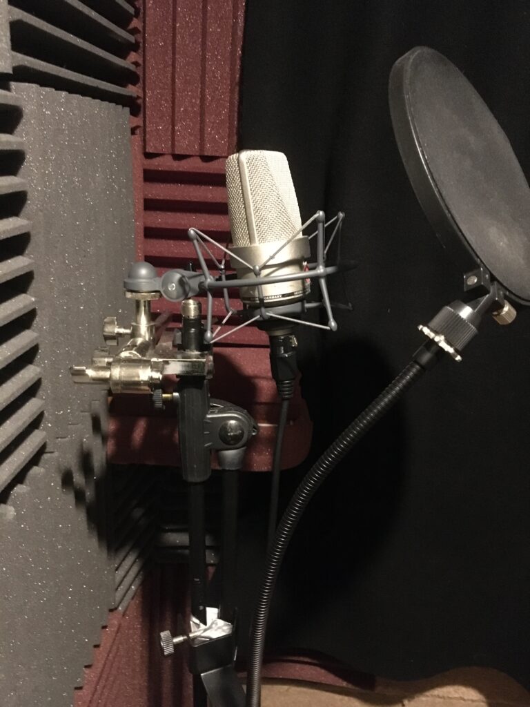 Photo of Neumann microphone in studio